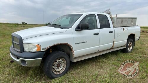 2005 Dodge Ram 2500 4x4 4-Door Truck, 257,177 Showing, VIN: 3D7KS28D15G791041, Owner: Samuel R McCarthy, Seller: Fraser Auction_____________________