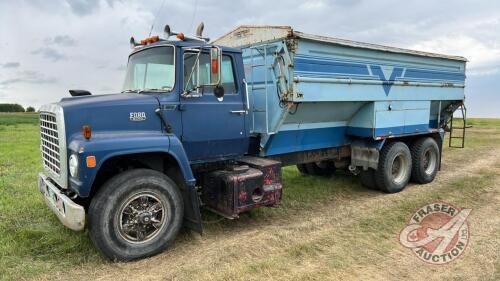 *SAFETIED* 1978 Ford 9000 T/A Truck w/ 19' Load Master Live Bottom Potato Box, 694,548 Showing, VIN: R902VCD0998, Owner: McCarthy Contracting Inc, Seller: Fraser Auction_____________________