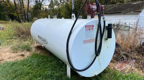 Meridian 1000 gal fuel tank w/ Fill Rite 20GPM 115V pump and nozzle