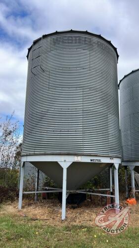 1950 bushel Westeel Rosco bin on Westeel hopper cone on legs, Bin #12