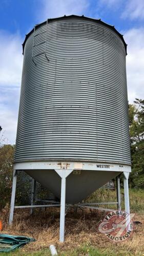 1950 bushel Westeel Rosco bin on Westeel hopper cone on legs, Bin #13