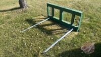 Skid steer mount 2 prong bale fork