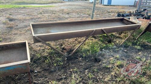 10&rsquo; metal feed trough w/ V style legs