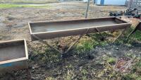 10’ metal feed trough w/ V style legs