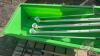 Pallet w/ Poly calf sleigh, (2) Hot shot sorting sticks, (3) Grain sample scoops, 3 tine fork, 5 tine fork - 3