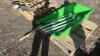 Pallet w/ Poly calf sleigh, (2) Hot shot sorting sticks, (3) Grain sample scoops, 3 tine fork, 5 tine fork - 4