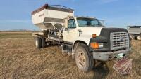 1997 Ford F800 s/a Tender truck, 160,473 showing, VIN: 1FDYF80E0VVA27166, Owner: C.T. Wilson Farms, Seller: Fraser Auction ________________________________