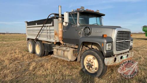 1987 Ford L9000 t/a Gravel truck, 598,058 showing, VIN: 1FDYU90W6HVA32316, Owners: Calvin S Wilson, Teddy J Wilson, Seller: Fraser Auction _______________________