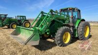 JD 6140M MFWD tractor, S/N 1L06140MCDG753052