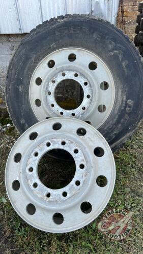 (2) Aluminum 24.5 rims (Rubber no good)