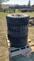 Used 7.50-16LT truck tire on rim