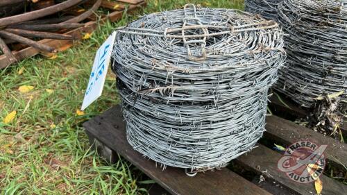 Spool of new barbed wire