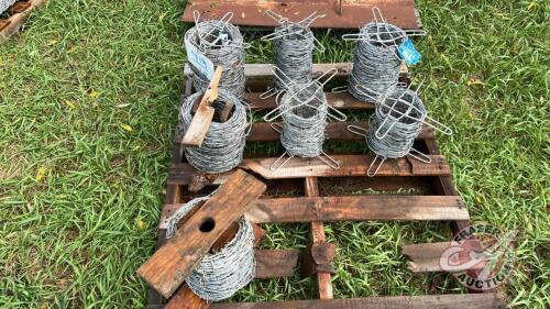 End rolls of new barb wire