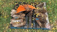 Pallet of asstd cultivator shovels, beaver tails, assorted metal fins