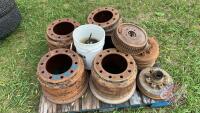 Pallet of brake hubs for heavy trucks and trailers