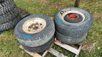 (4) ST225/75R15 trailer tires on 6 bolt rims