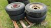 (4) ST225/75R15 trailer tires on 6 bolt rims - 4