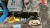 Pallet w/ asstd hand tools, skill saw, jig saws, reciprocating saws, electric impact drill, angle grinder, shop creeper - 3