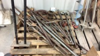 Pipe benders and pipe threaders assorted on pallet