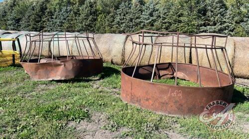 (2) Skirted hay saver rnd bale feeders (both need repair)