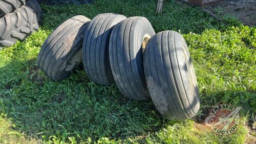 (4) Used 11L-15 imp tires on 6 bolt rims