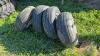 (4) Used 11L-15 imp tires on 6 bolt rims