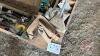 Pallet w/ metal ammo box, Asst&rsquo;d tools, Wooden carpenters box, Misc hardware, Pails of nails, Deck screws, Assortment of grease nipples, Toolbox w/punches and chisels, Asst&rsquo;d wrenches - 3