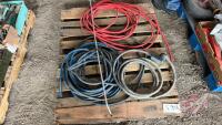 Pallet w/ Asst’d air hose, 220V extension cord, Air gun w/ extension nozzle