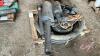 Pallet w/ pto shafts, tractor mufflers, extension cord, hyd hose, hyd cylinder, belting - 3