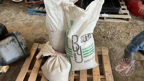 Pallet w/ Super Hay blend seed mix (2 full and 1 part bags)