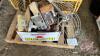 Pallet w/ yard wagon, rakes, shovels, forks, auger bits, hay cutter knives, weeders, hoes, edgers - 2