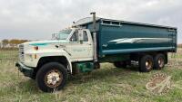 1988 Ford F900 t/a grain truck, 321,360 showing, VIN: 1FDYL90A4JVA17732, Owner: Douglas K Lewis, Seller: Fraser Auction _______________________