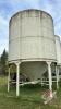 Approx 2000 bushel Meridian Grain Max Hopper bottom bin on skid, Bin #5, S/N 24223