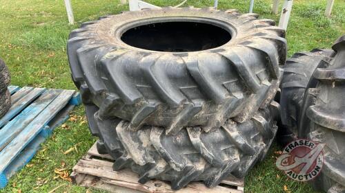 (2) Used Michelin 14.9R28 front tractor tires