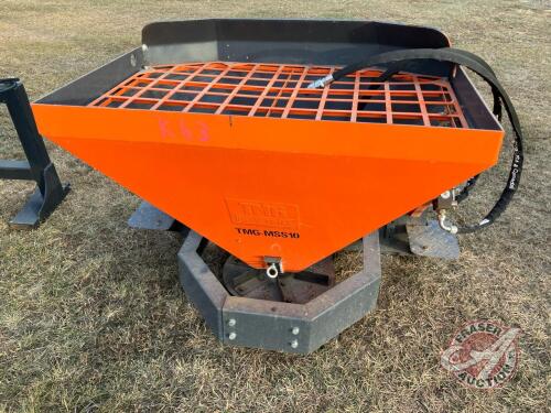 TMG Industrial Skid Steer Tilt-A-Scoop material spreader, K63