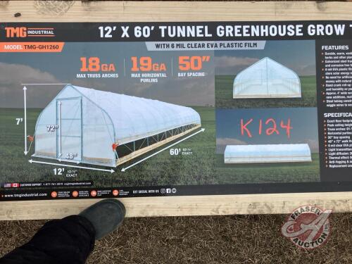 StanForge TMG-GH1260 12&rsquo; x 60&rsquo; Tunnel Greenhouse Grow Tent w/6 Mil Clear EVA Plastic Film, K124