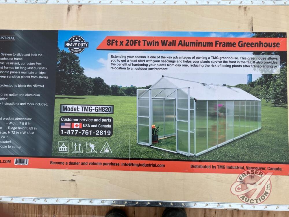 StanForge TMG-GH820 8' x 20' Aluminum Frame Greenhouse w/4 mm Twin