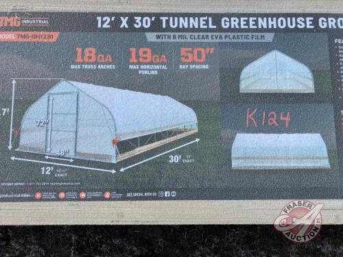 StanForge TMG-GH1230 12&rsquo; x 30&rsquo; Tunnel Greenhouse Grow Tent w/6 Mil Clear EVA Plastic Film, K124