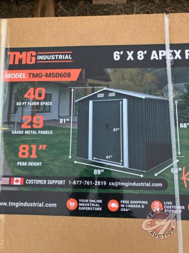 StanForge TMG-MS0608 6&rsquo; x 8&rsquo; Galvanized Apex Roof Metal Shed,(A) K124