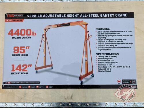StanForge TMG-AGC214400-lb Adjustable Height All-Steel Gantry Crane, K124