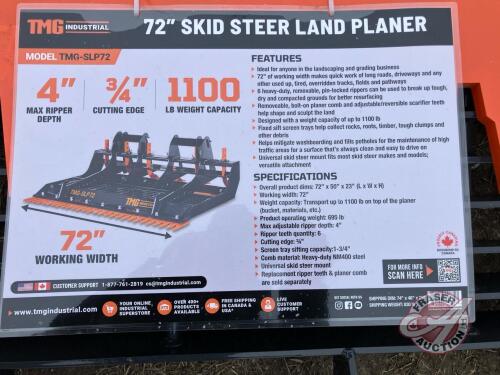 StanForge TMG-SLP72 72&rdquo; Skid Steer Land Plane, K124