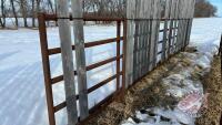 30&rsquo; 5 bar free standing combo panel w/ windbreak boards (some boards missing)