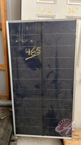 Uni-Solar 64W solar panel mounted on frame
