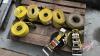 Pallet w/ Roll of rubber slat canvas, Tub of roller chain (Asst&rsquo;d sizes and lengths), Part spool of electrical wire, Box of (6) 4&rdquo; winch straps and (2) 2&rdquo; Ericson ratchet straps (Asst&rsquo;d sizes and lengths; (6) 4&rdquo; and (2) 2&rdquo; Ericson ratchet straps) - 2