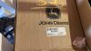 Pallet w/ (2) boxes of JD corn header parts, elec motor for potato box end gate, Champion spark plugs, box of hose clamps - 5