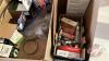 Pallet w/ (2) boxes of JD corn header parts, elec motor for potato box end gate, Champion spark plugs, box of hose clamps - 9