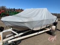 14' Trihull Boat w/ 2000 Homemade Utility Trailer, K84, Owner: Matthew J Edwards, Seller: Fraser Auction ________________________ ** Key and TOD in office trailer** **Manual and props in shed**