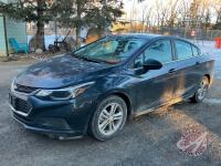 2018 Chevrolet Cruze LT, 335,731 km showing, VIN: 1G1BG5SE0J7140903, K129, Owner: Robert H Williamson, Seller: Fraser Auction ________________________ **Keys and TOD in office trailer**