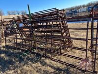 (1) 15' 6 bar 1" sqr tube gate, (1) 14' 6 bar 1" sqr tube gate, K60