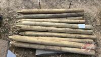 New 4-5&rdquo;x6&rsquo; treated fence post